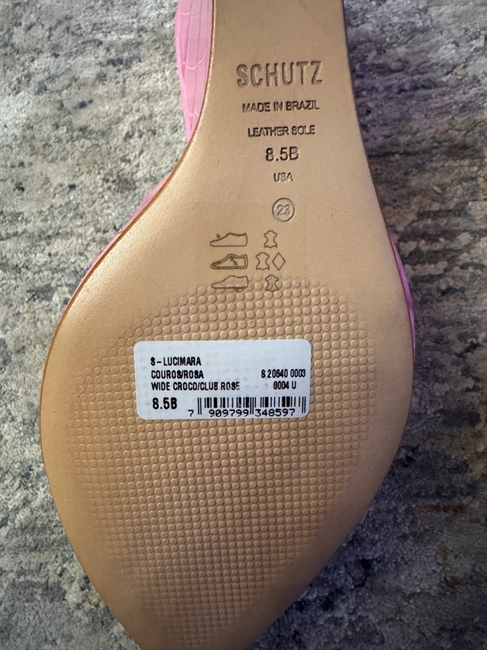 SCHUTZ 8.5 LUCIMARA COUROS/ROSA WIDE CROCO/CLUB ROSE - Picture 8 of 8